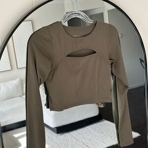 Paragon Fitwear Olive Athleisure Cut-Out Crop Top